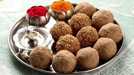 Traditional Sankranti Sweets Til Ladoo