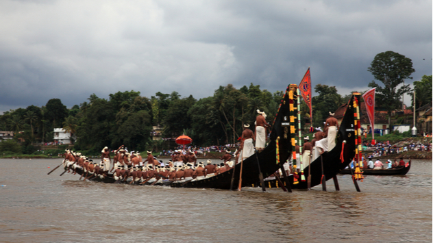 onam kerala monsoon rain boat